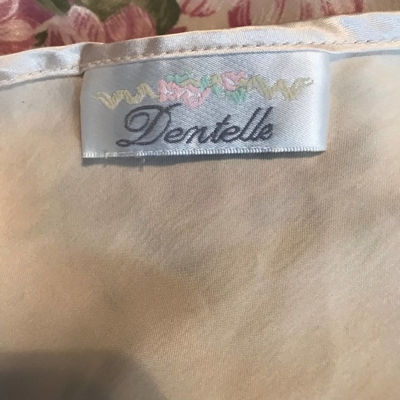 Dentelle Lingerie Beige With Delicate Lavender Flower Overlay S Large - Picture 5 of 6